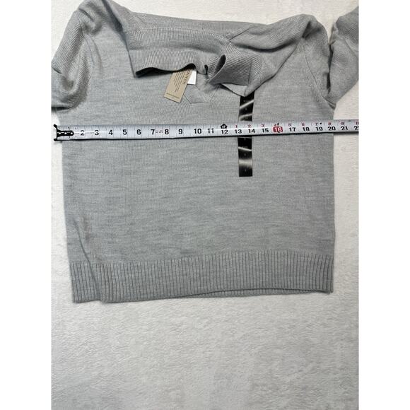 Banana Republic Sweater Womens Small Petite Cream Collared Pullover Knit Top - Picture 5 of 6